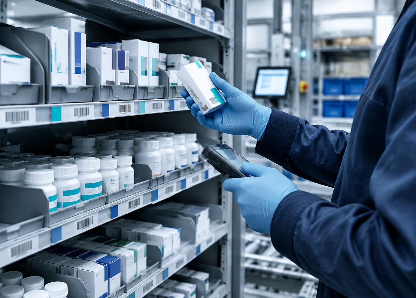 Pharmaceutical inventory being selected and verified